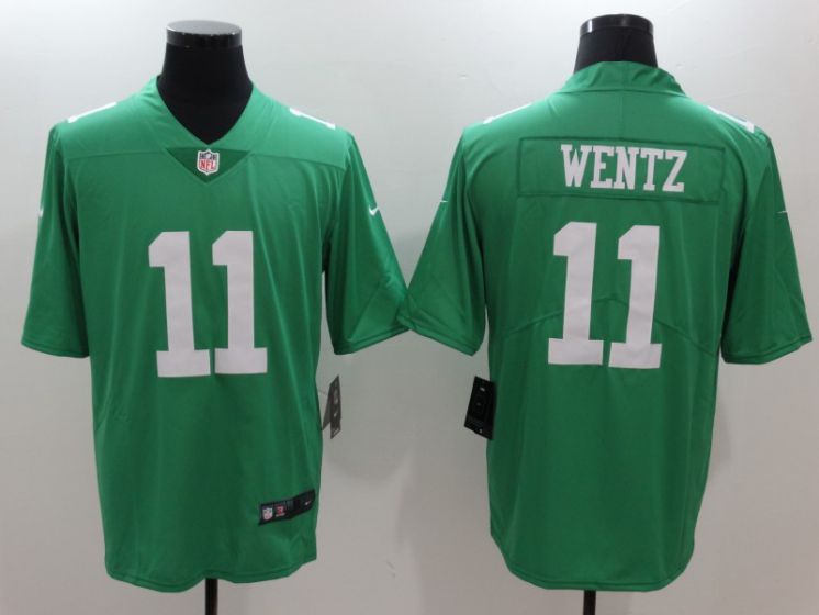 Men Philadelphia Eagles #11 Carson Wentz Green Nike Vapor Untouchable Limited NFL Jerseys->philadelphia eagles->NFL Jersey